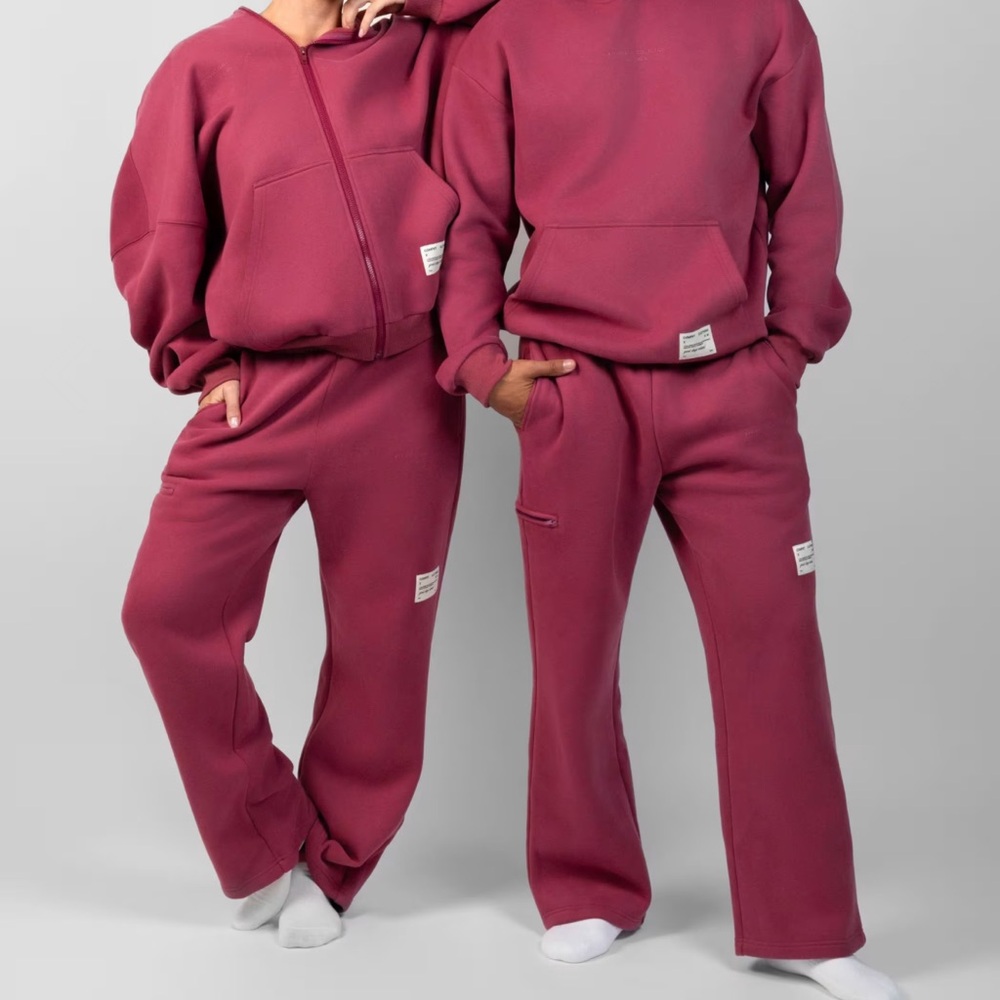 Women's Dusty Rose Wide-Leg Fleece Joggers